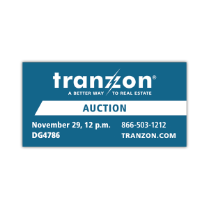 Tranzon Sign 4×8 – Real Estate / Auction Panel (Custom Design) #1